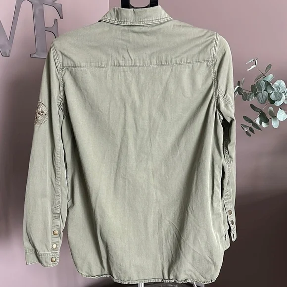 H&M Olive Green Button-Up Jacket - Picture 2 of 4